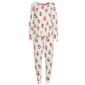 Secret treasures Womens Winter Owls Pajamas Set Plus Size XL (16-18)